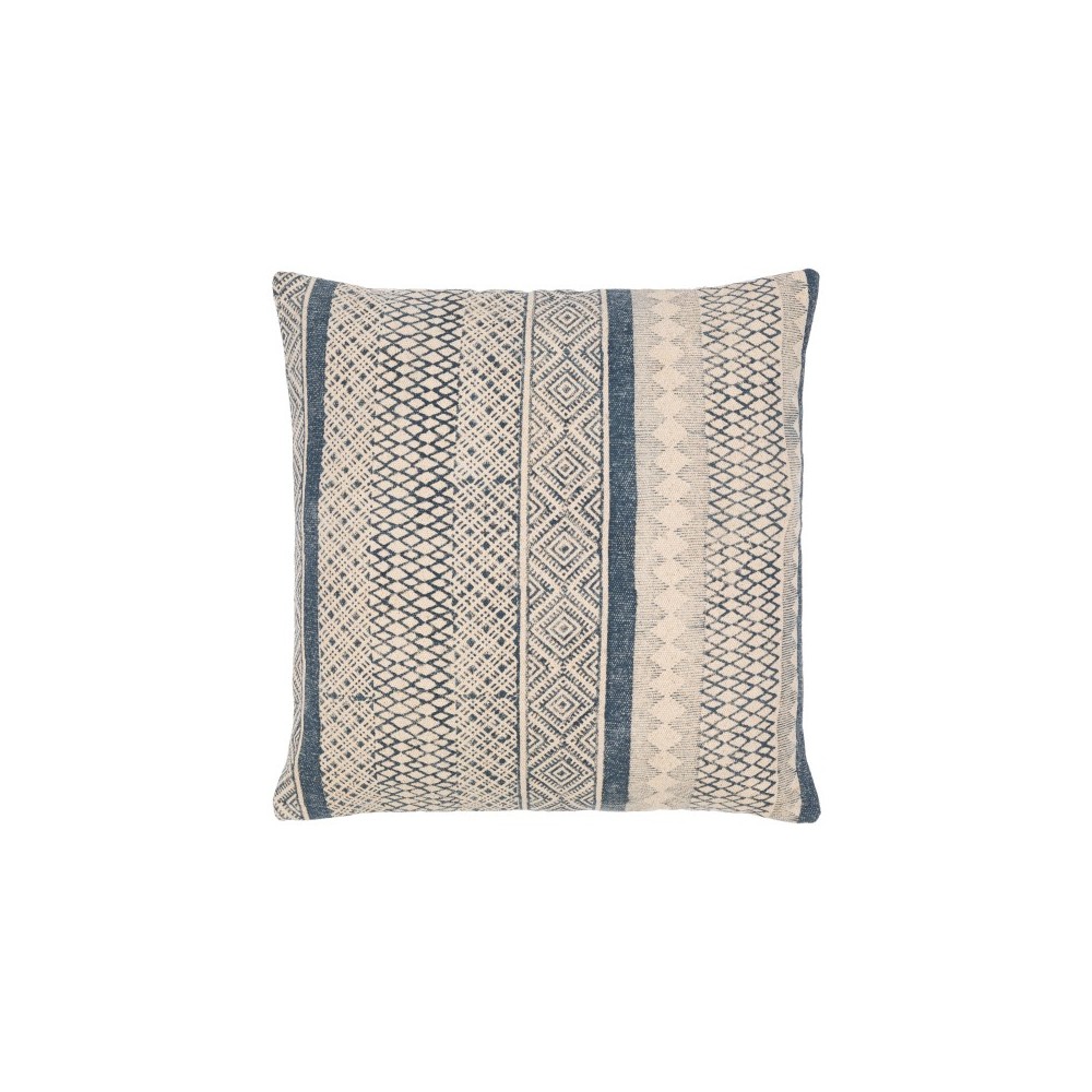 Surya Janya Dark Blue, Light Beige Pillow Cover 22"H X 22"W Surya Janya Dark Blue, Light Beige Pillow Cover 22"H X 22"W
