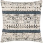 Surya Janya Pillow Cover 20"H X 20"W Dark Blue & Light Beige