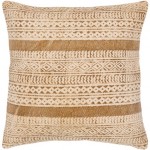 Surya Janya Pillow Cover 18"H X 18"W Light Beige & Tan