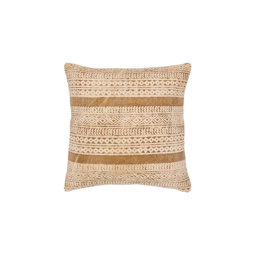 Surya Janya Pillow Cover 22"H X 22"W Light Beige & Tan