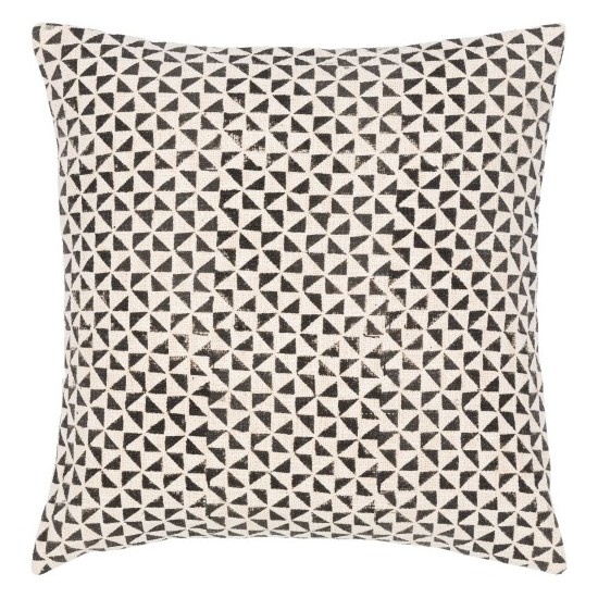 Surya Janya Pillow Cover 20"H X 20"W Black, Light Beige