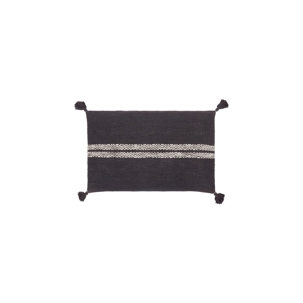 Surya Josie Black Pillow Cover 14"H X 22"W Surya Josie Black Pillow Cover 14"H X 22"W