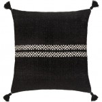 Surya Josie Black Pillow Cover 18"H X 18"W