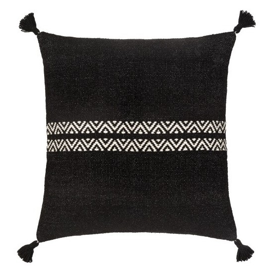 Surya Josie Black Pillow Cover 18"H X 18"W