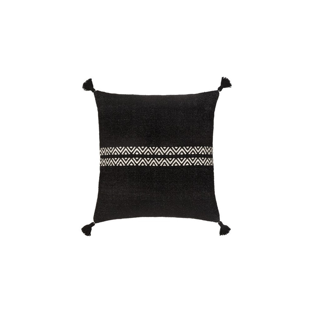 Surya Josie Black Pillow Cover 18"H X 18"W