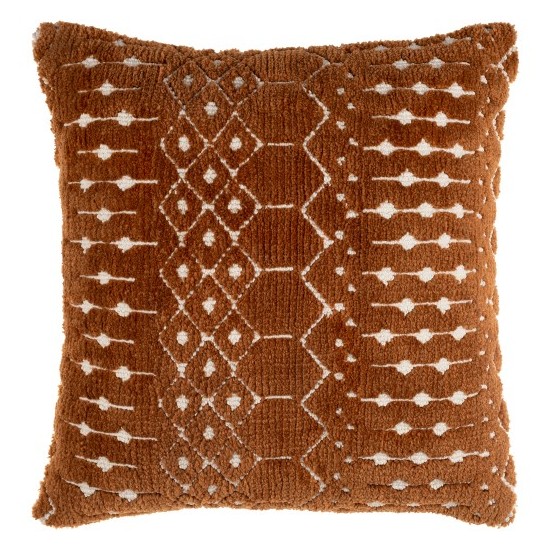 Surya Kabela Brown Pillow Cover 18"H X 18"W