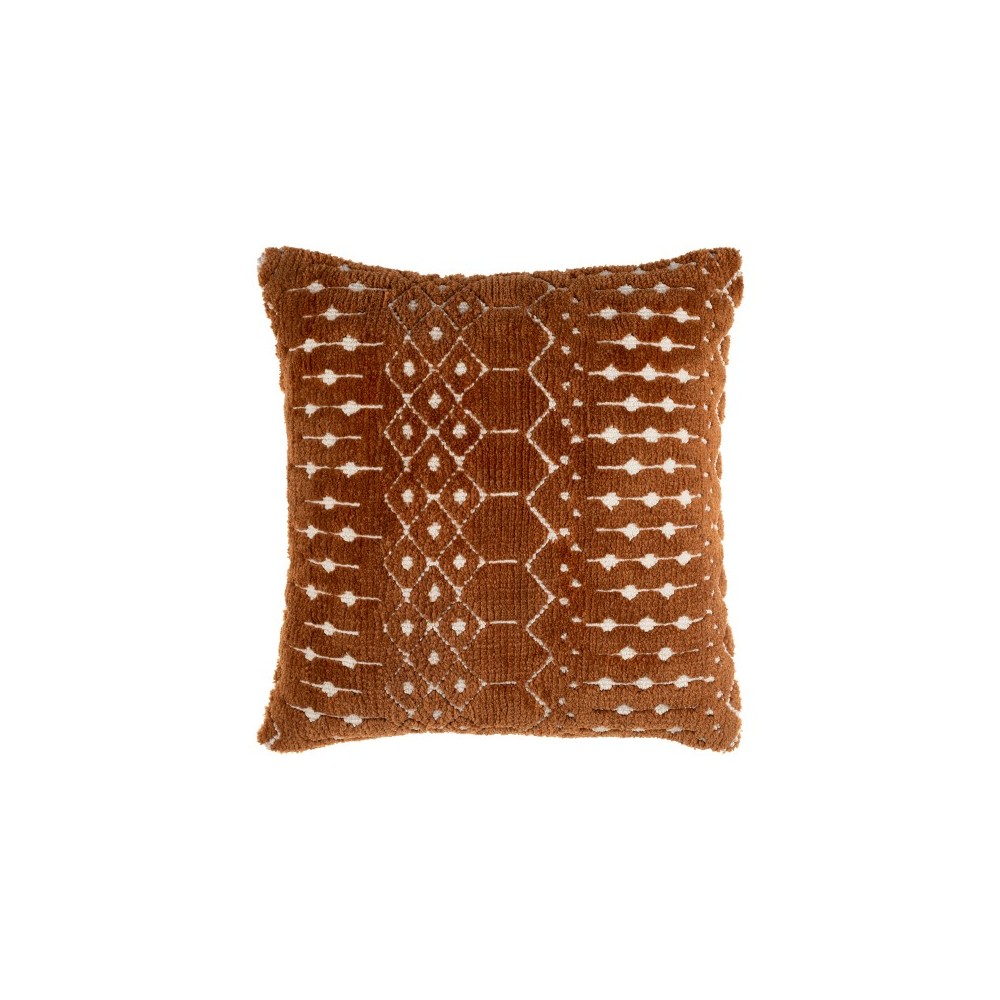 Surya Kabela Brown Pillow Cover 18"H X 18"W