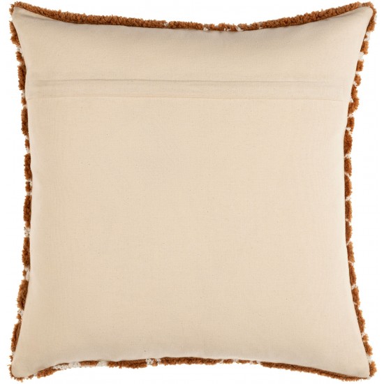 Surya Kabela Brown Pillow Cover 18"H X 18"W