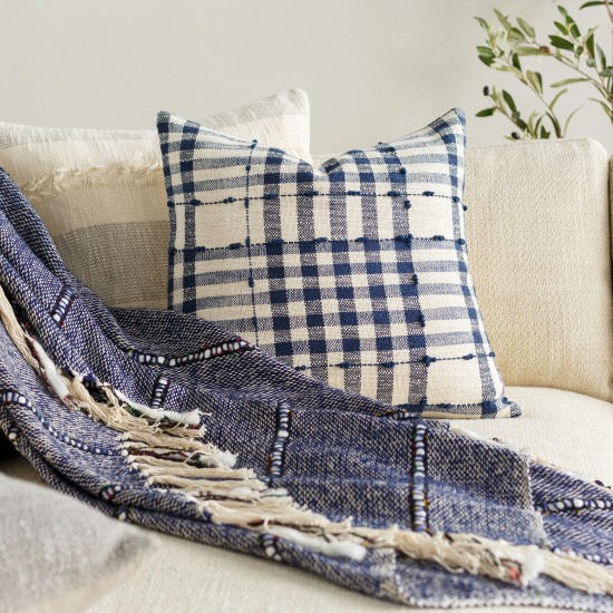 Surya Kellan Dark Blue Pillow Cover 20"H X 20"W