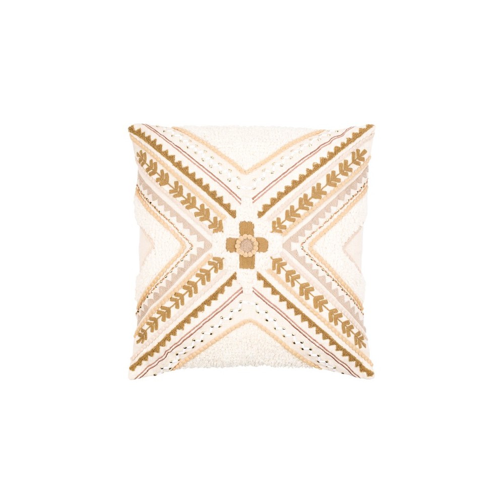 Surya Kenitra Tan Pillow Cover 18"H X 18"W