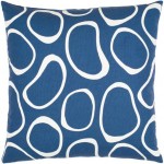 Surya Lachen Dark Blue, Cream Pillow Cover 20"H X 20"W