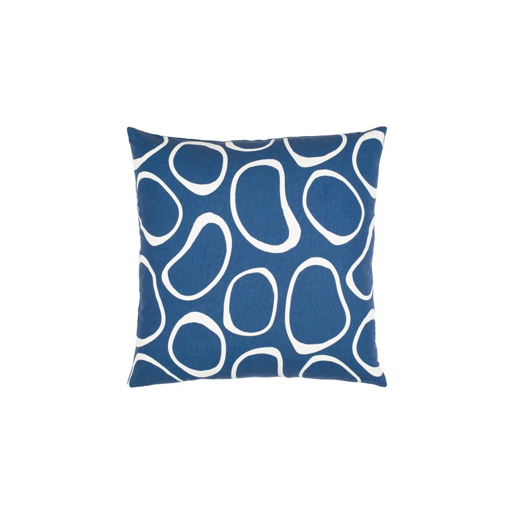 Surya Lachen Dark Blue, Cream Pillow Cover 20"H X 20"W Surya Lachen Dark Blue, Cream Pillow Cover 20"H X 20"W