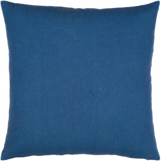 Surya Lachen Dark Blue, Cream Pillow Cover 20"H X 20"W