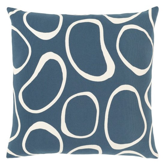 Surya Lachen Dark Blue Pillow Cover 22"H X 22"W