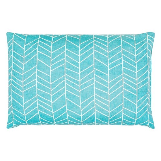 Surya Lachen Teal, Cream Pillow Cover 13"H X 20"W