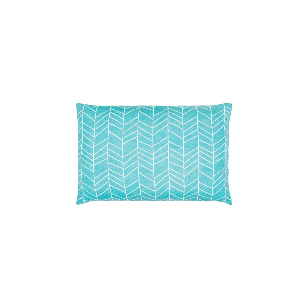 Surya Lachen Teal, Cream Pillow Cover 13"H X 20"W