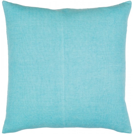 Surya Lachen Teal, Cream Pillow Cover 13"H X 20"W