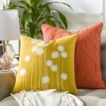 Surya Lachen Pillow Cover 13"H X 20"W - Saffron, Cream