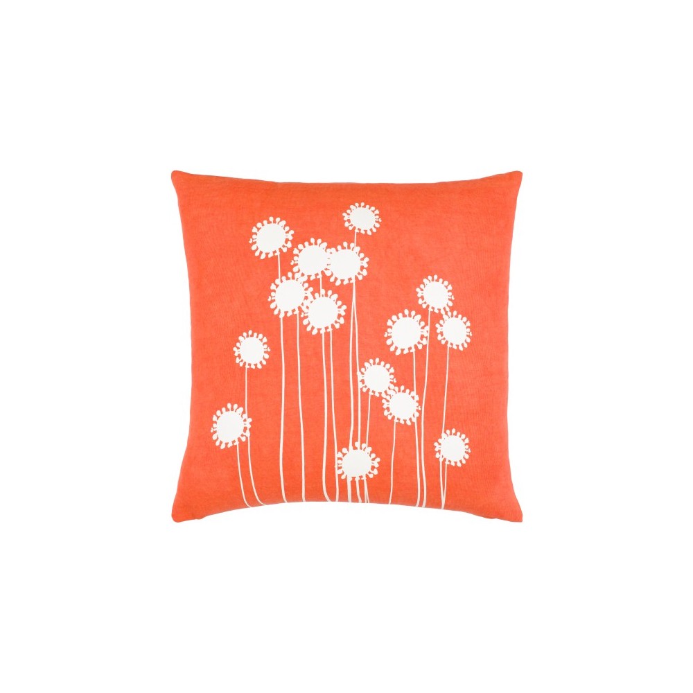 Surya Lachen Pillow Cover 20"H X 20"W - Burnt Orange, Cream