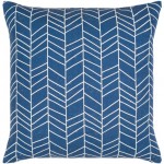 Surya Lachen Pillow Cover 18"H X 18"W - Dark Blue, Cream