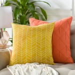 Surya Lachen Saffron, Cream Pillow Cover 18"H X 18"W