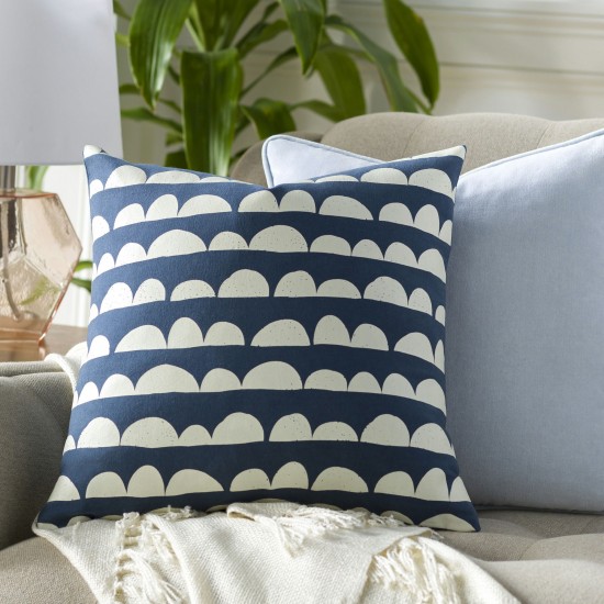 Surya Lachen Pillow Cover 18"H X 18"W (Dark Blue)