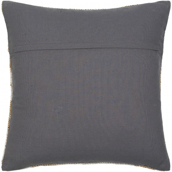 Surya Lewis Charcoal & Medium Brown Pillow Cover 20"H X 20"W