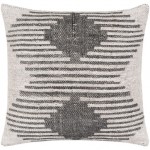 Surya Lewis Charcoal & Medium Gray Pillow Cover 22"H X 22"W