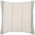 Surya Linen Stripe Light Beige Pillow Cover 20"H X 20"W