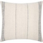 Surya Linen Stripe Light Beige Pillow Cover 20"H X 20"W