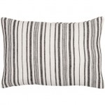 Surya Linen Stripe Buttoned Pillow Cover 13"H X 20"W Cream