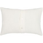 Surya Linen Stripe Buttoned Cream Pillow Cover 20"H X 20"W