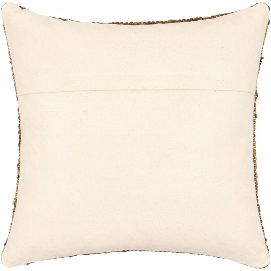 Surya Luanda Dark Brown Pillow Cover 20"H X 20"W