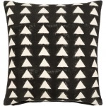 Surya Malian Pillow Cover 18"H X 18"W Black & Cream