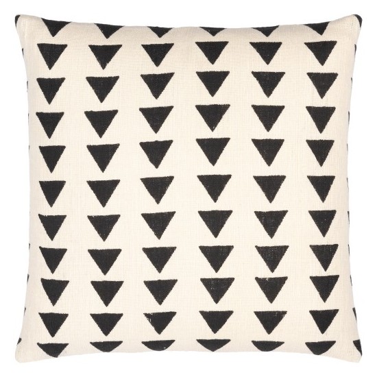 Surya Malian Pillow Cover 20"H X 20"W Cream & Black