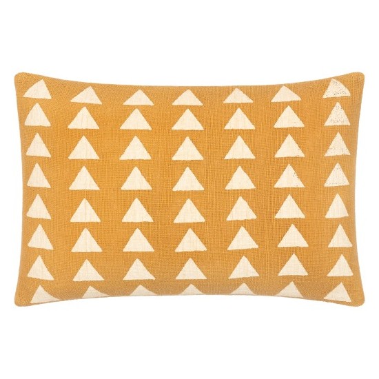 Surya Malian Pillow Cover 14"H X 22"W Mustard & Beige