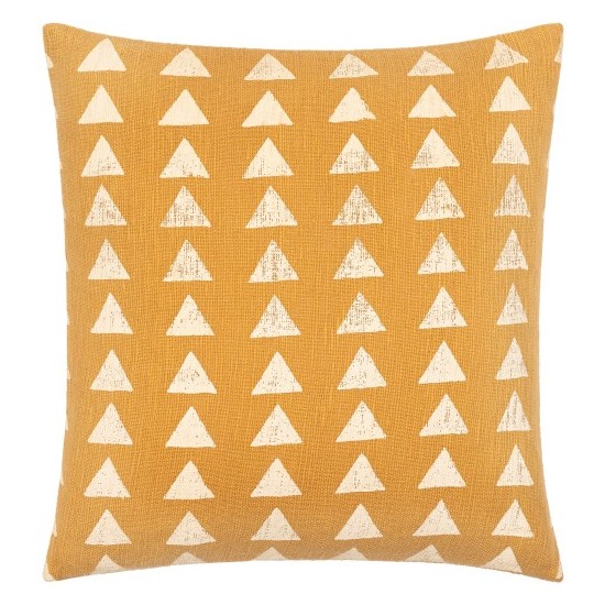 Surya Malian Pillow Cover 18"H X 18"W Mustard & Beige