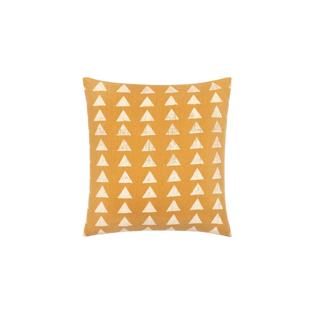 Surya Malian Pillow Cover 18"H X 18"W Mustard & Beige