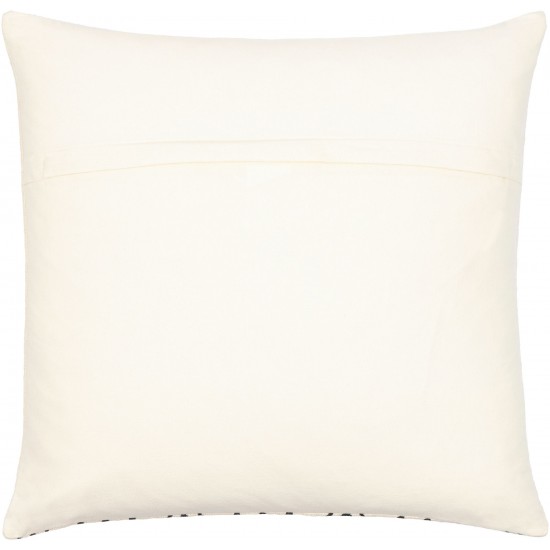 Surya Malian Pillow Cover 18"H X 18"W - Cream & Black