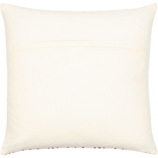 Surya Malian Pillow Cover 20"H X 20"W - Cream & Black