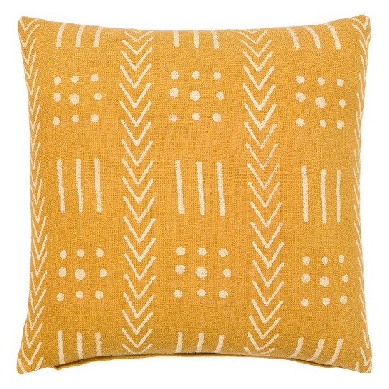 Surya Malian Pillow Cover 22"H X 22"W - Mustard & Beige