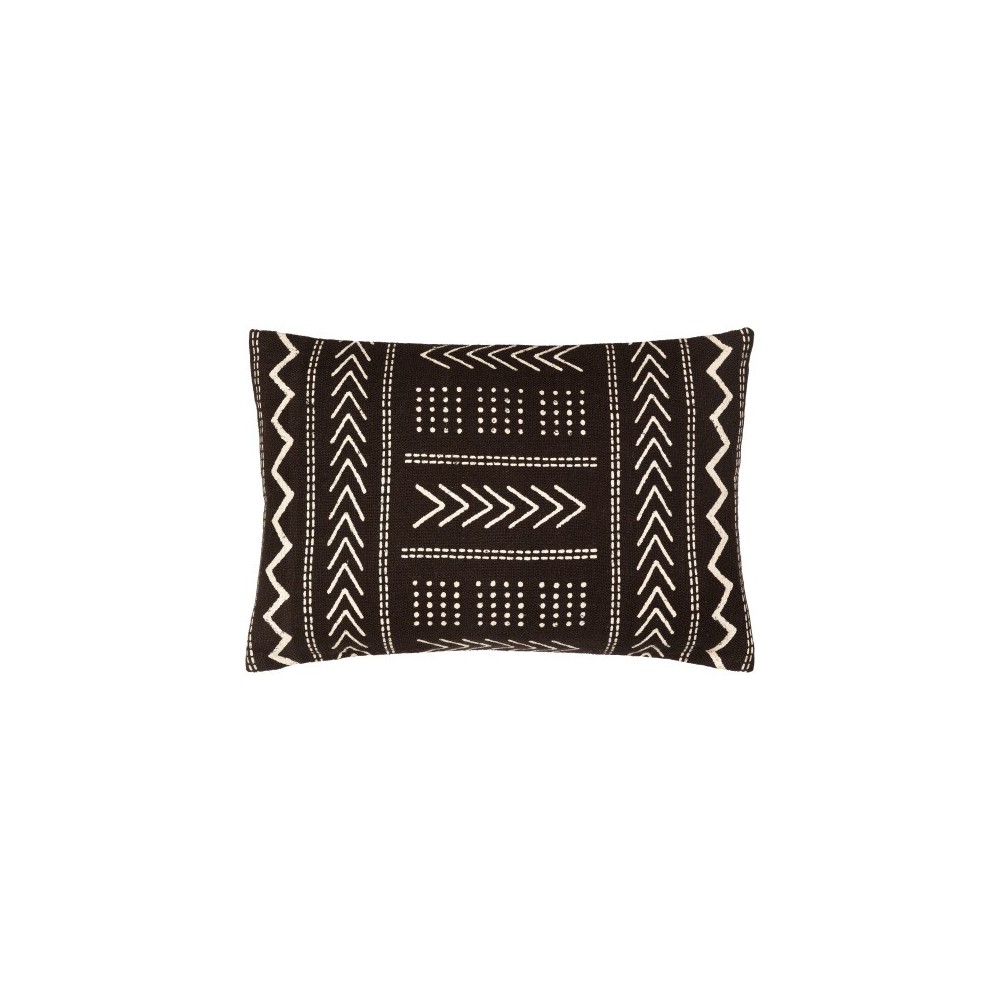 Surya Malian Black Pillow Cover 14"H X 22"W