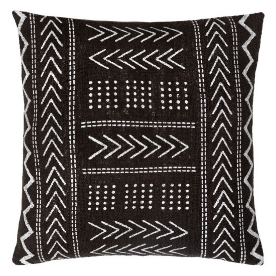 Surya Malian Black Pillow Cover 18"H X 18"W