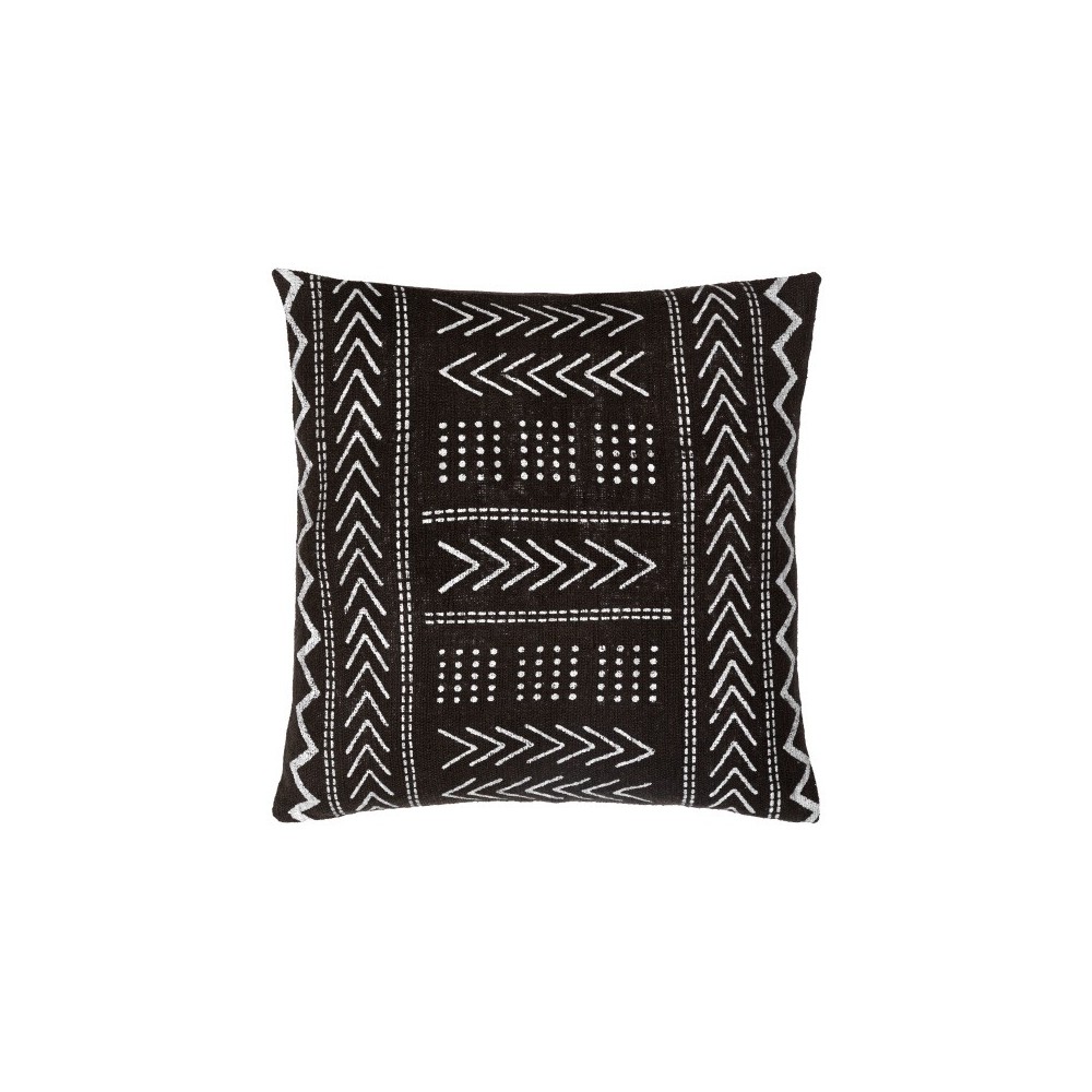 Surya Malian Black Pillow Cover 22"H X 22"W