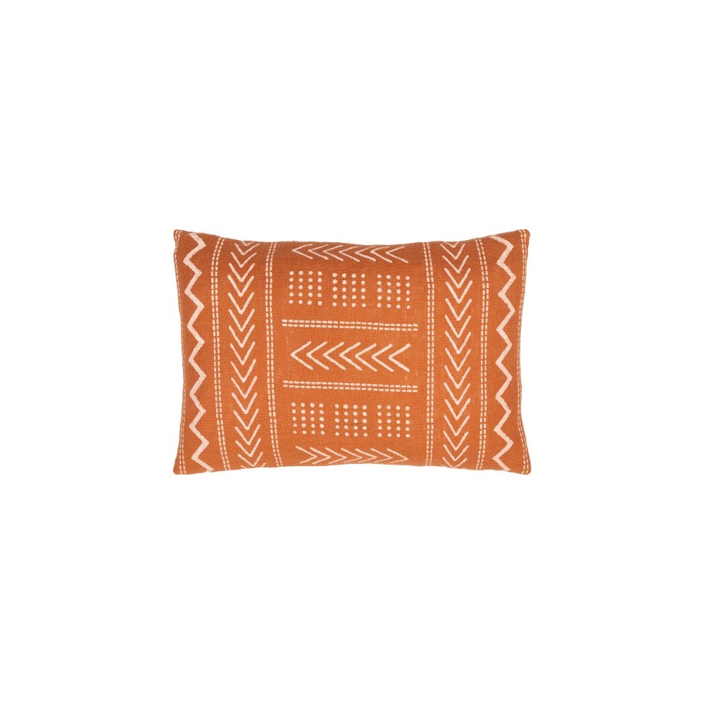 Surya Malian Brick Red Pillow Cover 14"H X 22"W