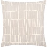 Surya Natur Pillow Cover 18"H X 18"W Medium Gray & Light Beige