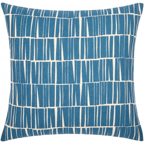 Surya Natur Pillow Cover 18"H X 18"W Dark Blue & Light Beige