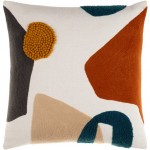 Surya Novel Pillow Cover 18"H X 18"W Cream & Brick Red