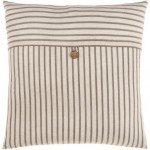 Surya Penelope Stripe Light Beige Pillow Cover 18"H X 18"W