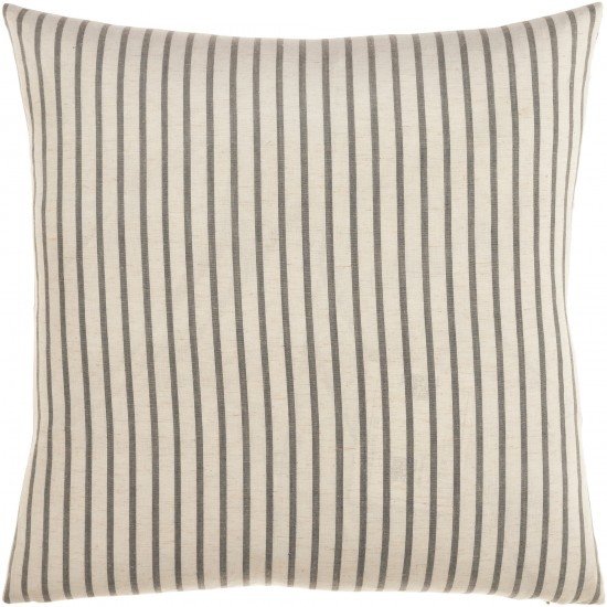 Surya Penelope Stripe Light Beige Pillow Cover 18"H X 18"W